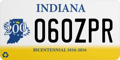 IN license plate 060ZPR