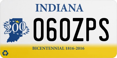 IN license plate 060ZPS
