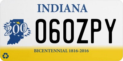 IN license plate 060ZPY