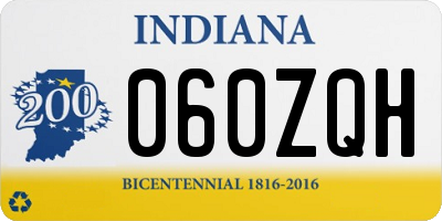 IN license plate 060ZQH