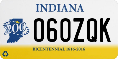 IN license plate 060ZQK