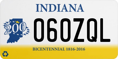 IN license plate 060ZQL