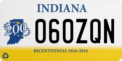 IN license plate 060ZQN