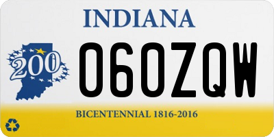 IN license plate 060ZQW