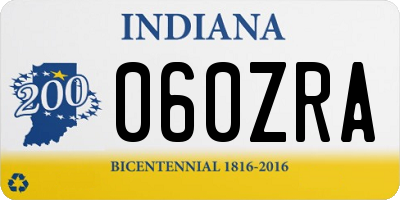 IN license plate 060ZRA