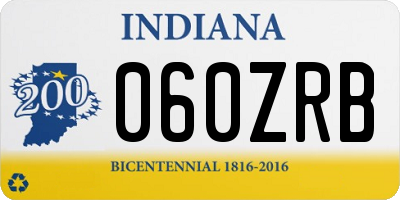 IN license plate 060ZRB