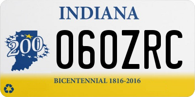 IN license plate 060ZRC