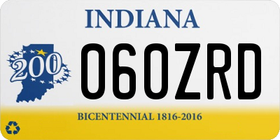IN license plate 060ZRD