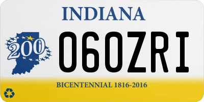 IN license plate 060ZRI