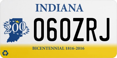 IN license plate 060ZRJ