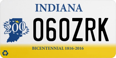 IN license plate 060ZRK