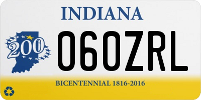 IN license plate 060ZRL