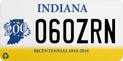 IN license plate 060ZRN