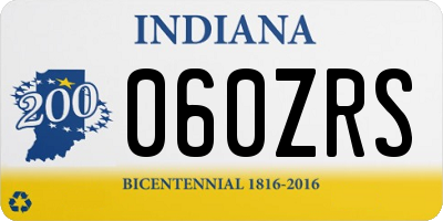 IN license plate 060ZRS