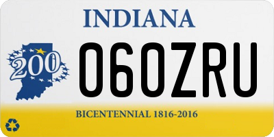 IN license plate 060ZRU