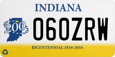 IN license plate 060ZRW