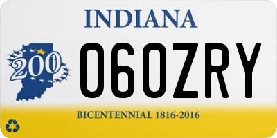 IN license plate 060ZRY