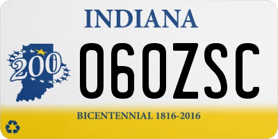 IN license plate 060ZSC