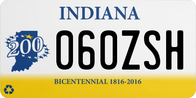 IN license plate 060ZSH