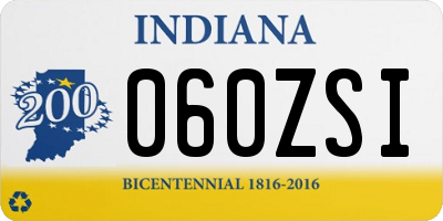 IN license plate 060ZSI