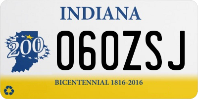 IN license plate 060ZSJ