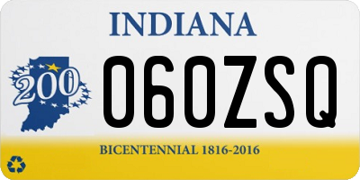 IN license plate 060ZSQ