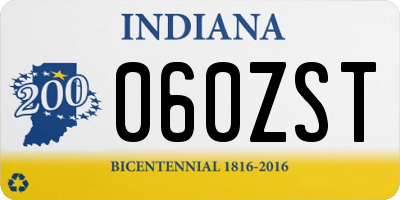 IN license plate 060ZST