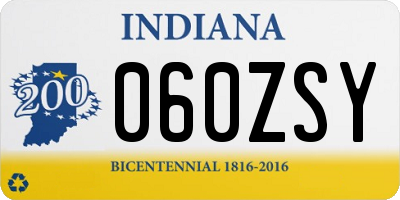 IN license plate 060ZSY