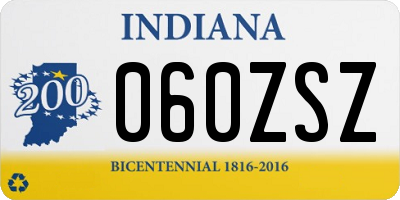 IN license plate 060ZSZ