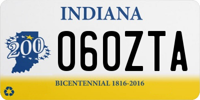 IN license plate 060ZTA