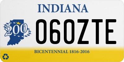 IN license plate 060ZTE