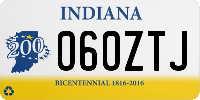 IN license plate 060ZTJ