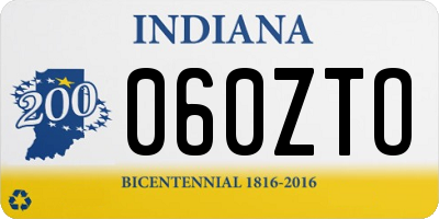 IN license plate 060ZTO