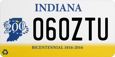 IN license plate 060ZTU