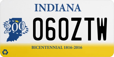 IN license plate 060ZTW