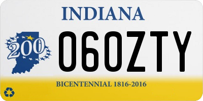 IN license plate 060ZTY