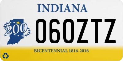 IN license plate 060ZTZ