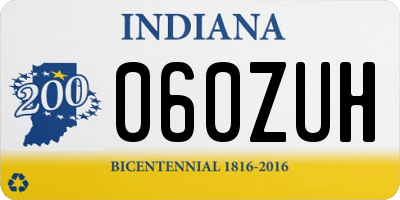 IN license plate 060ZUH