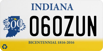 IN license plate 060ZUN