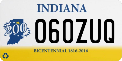 IN license plate 060ZUQ