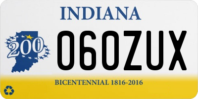 IN license plate 060ZUX