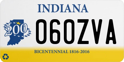 IN license plate 060ZVA