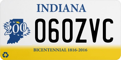 IN license plate 060ZVC