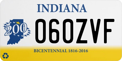 IN license plate 060ZVF