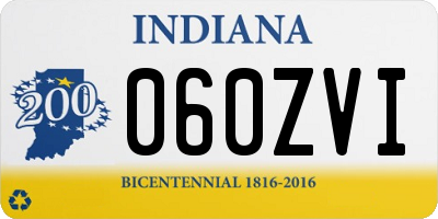 IN license plate 060ZVI