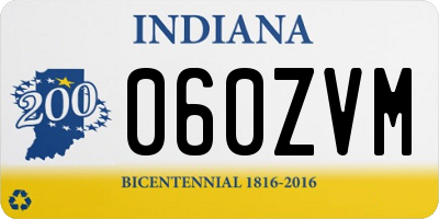 IN license plate 060ZVM