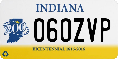 IN license plate 060ZVP
