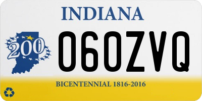 IN license plate 060ZVQ