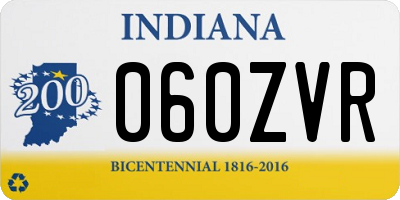 IN license plate 060ZVR