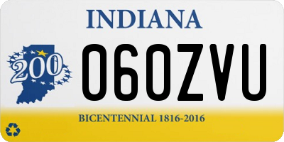 IN license plate 060ZVU